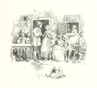An illustration from Coridon's Song and other verses from various sources. With illustrations by Hugh Thomson ... With an introduction by Austin Dobson. L.P (1894)