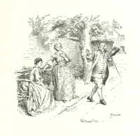 An illustration from Coridon's Song and other verses from various sources. With illustrations by Hugh Thomson ... With an introduction by Austin Dobson. L.P (1894)