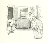 An illustration from Coridon's Song and other verses from various sources. With illustrations by Hugh Thomson ... With an introduction by Austin Dobson. L.P (1894)