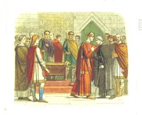 An illustration from A Chronicle of England B.C. 55-A.D. 1485, written and illustrated by J. E. D. The designs engraved and printed in colours by E. Evans. F.P (1864)