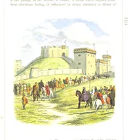 An illustration from A Chronicle of England B.C. 55-A.D. 1485, written and illustrated by J. E. D. The designs engraved and printed in colours by E. Evans. F.P (1864)
