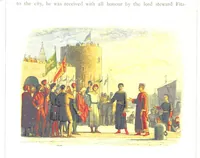 An illustration from A Chronicle of England B.C. 55-A.D. 1485, written and illustrated by J. E. D. The designs engraved and printed in colours by E. Evans. F.P (1864)
