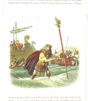 An illustration from A Chronicle of England B.C. 55-A.D. 1485, written and illustrated by J. E. D. The designs engraved and printed in colours by E. Evans. F.P (1864)