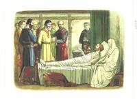 An illustration from A Chronicle of England B.C. 55-A.D. 1485, written and illustrated by J. E. D. The designs engraved and printed in colours by E. Evans. F.P (1864)