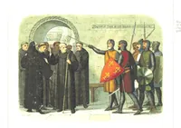 An illustration from A Chronicle of England B.C. 55-A.D. 1485, written and illustrated by J. E. D. The designs engraved and printed in colours by E. Evans. F.P (1864)