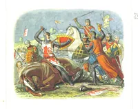 An illustration from A Chronicle of England B.C. 55-A.D. 1485, written and illustrated by J. E. D. The designs engraved and printed in colours by E. Evans. F.P (1864)