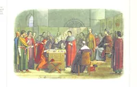 An illustration from A Chronicle of England B.C. 55-A.D. 1485, written and illustrated by J. E. D. The designs engraved and printed in colours by E. Evans. F.P (1864)