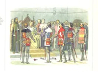 An illustration from A Chronicle of England B.C. 55-A.D. 1485, written and illustrated by J. E. D. The designs engraved and printed in colours by E. Evans. F.P (1864)