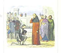 An illustration from A Chronicle of England B.C. 55-A.D. 1485, written and illustrated by J. E. D. The designs engraved and printed in colours by E. Evans. F.P (1864)