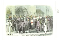 An illustration from A Chronicle of England B.C. 55-A.D. 1485, written and illustrated by J. E. D. The designs engraved and printed in colours by E. Evans. F.P (1864)