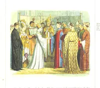 An illustration from A Chronicle of England B.C. 55-A.D. 1485, written and illustrated by J. E. D. The designs engraved and printed in colours by E. Evans. F.P (1864)