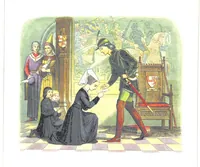 An illustration from A Chronicle of England B.C. 55-A.D. 1485, written and illustrated by J. E. D. The designs engraved and printed in colours by E. Evans. F.P (1864)