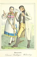 Picture 40 of 50 from Das Deutsche Volk in seinen Mundarten, Sitten, Gebräuchen, Festen und Trachten ... Mit 50 kolorirten Bildern (1847), leaf 403