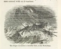 An illustration from Robinson Crusoe's own book; or, the voice of adventure from the civilized man cut off from his fellows ... and from the wanderer in strange seas and lands, etc (1842)