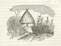 An illustration from Robinson Crusoe's own book; or, the voice of adventure from the civilized man cut off from his fellows ... and from the wanderer in strange seas and lands, etc (1842)
