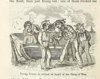 An illustration from Robinson Crusoe's own book; or, the voice of adventure from the civilized man cut off from his fellows ... and from the wanderer in strange seas and lands, etc (1842)