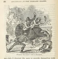 Picture 22 of 79 from Robinson Crusoe's own book; or, the voice of adventure from the civilized man cut off from his fellows ... and from the wanderer in strange seas and lands, etc (1842), leaf 62