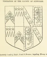 Picture 29 of 50 from The Visitation of Suffolk, made by William Hervey [in 1561] ... With additions from ... Jermyn, Davy, and other MSS. &c. Edited by J. J. Howard. [Extracted from “The East Anglian.” (1866), leaf 179