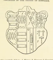 Picture 34 of 50 from The Visitation of Suffolk, made by William Hervey [in 1561] ... With additions from ... Jermyn, Davy, and other MSS. &c. Edited by J. J. Howard. [Extracted from “The East Anglian.” (1866), leaf 185