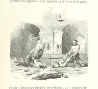 An illustration from Kabyles et Kroumirs ... Dessins de MM. Andrieux, Duhousset, C. Gosselin, II. Vogel, d'après le croquis de l'auteur. Gravure de F. Méaulle (1882)
