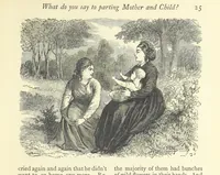 An illustration from Christmas Stories. Blade-O'-Grass, Golden Grain, and Bread and Cheese and Kisses (1874)