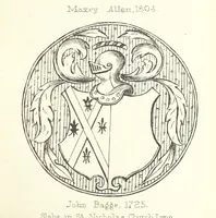 An illustration from The Church Heraldry of Norfolk: a description of all coats of arms on brasses, monuments, etc., now to be found in the county. Illustrated ... With Notes from the inscriptions attached (1885)