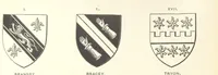 An illustration from The Church Heraldry of Norfolk: a description of all coats of arms on brasses, monuments, etc., now to be found in the county. Illustrated ... With Notes from the inscriptions attached (1885)
