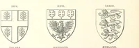 An illustration from The Church Heraldry of Norfolk: a description of all coats of arms on brasses, monuments, etc., now to be found in the county. Illustrated ... With Notes from the inscriptions attached (1885)