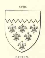 An illustration from The Church Heraldry of Norfolk: a description of all coats of arms on brasses, monuments, etc., now to be found in the county. Illustrated ... With Notes from the inscriptions attached (1885)