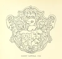 An illustration from The Church Heraldry of Norfolk: a description of all coats of arms on brasses, monuments, etc., now to be found in the county. Illustrated ... With Notes from the inscriptions attached (1885)