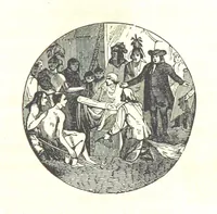 An illustration from Illustrated Historical Sketches of the Indians, exhibiting their manners and customs on the battle field, and in the Wigwam ... From the best authorities (1857)
