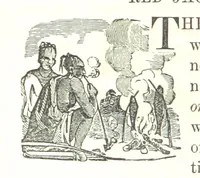 An illustration from Illustrated Historical Sketches of the Indians, exhibiting their manners and customs on the battle field, and in the Wigwam ... From the best authorities (1857)
