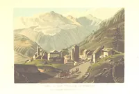 An illustration from Picturesque Tour from Geneva to Milan, by way of the Simplon: illustrated with thirty six coloured views ... engraved from designs by J. and J. [or rather, G. and G.] Lory ... and accompanied with particulars historical and descriptive by Frederic Schoberl. [With a map (1820)