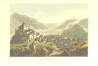 An illustration from Picturesque Tour from Geneva to Milan, by way of the Simplon: illustrated with thirty six coloured views ... engraved from designs by J. and J. [or rather, G. and G.] Lory ... and accompanied with particulars historical and descriptive by Frederic Schoberl. [With a map (1820)