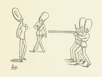 An illustration from Fifty “Bab” Ballads ... [Selected from “Bab Ballads” and “More Bab Ballads.”] With illustrations by the author (1881)