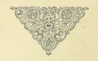 An illustration from Kingsthorpiana; or, Researches in a Church Chest. Being a calendar of old documents now existing in the church chest of Kingsthorpe, near Northampton, with a selection of the MSS., printed in full, and extracts from others. Edited by J. H. Glover (1883)