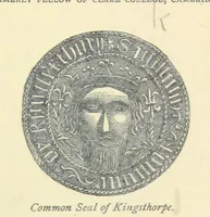An illustration from Kingsthorpiana; or, Researches in a Church Chest. Being a calendar of old documents now existing in the church chest of Kingsthorpe, near Northampton, with a selection of the MSS., printed in full, and extracts from others. Edited by J. H. Glover (1883)
