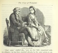 An illustration from The vicar of Wakefield, and other works ... With introduction notes and a life of Oliver Goldsmith, by John Francis Waller (1885)