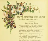 An illustration from Songs of the Master's Love. [With illuminated initial letters, etc (1885)