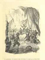 An illustration from Aventures les plus curieuses des voyageurs. Coup d'œil autour du monde, d'après les relations anciennes et modernes ... par M. Hombron. Ouvrage imité des Aventures des voyageurs par P. Blanchard (1847)