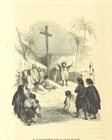 An illustration from Aventures les plus curieuses des voyageurs. Coup d'œil autour du monde, d'après les relations anciennes et modernes ... par M. Hombron. Ouvrage imité des Aventures des voyageurs par P. Blanchard (1847)