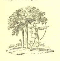 An illustration from Robin Hood; a collection of all the ancient poems, songs, and ballads now extant relative to that ... outlaw. To which are prefixed historical anecdotes of his life. [Edited by J. Ritson. With wood engravings by Thomas Bewick (1795)