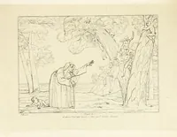 An illustration from The Spirit of the Plays of Shakspeare exhibited in a Series of Outline Plates, illustrative of the story of each play ... With quotations and descriptions. L.P (1833)