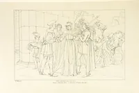 An illustration from The Spirit of the Plays of Shakspeare exhibited in a Series of Outline Plates, illustrative of the story of each play ... With quotations and descriptions. L.P (1833)