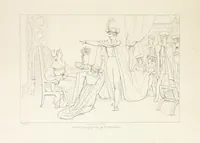 An illustration from The Spirit of the Plays of Shakspeare exhibited in a Series of Outline Plates, illustrative of the story of each play ... With quotations and descriptions. L.P (1833)
