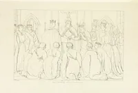An illustration from The Spirit of the Plays of Shakspeare exhibited in a Series of Outline Plates, illustrative of the story of each play ... With quotations and descriptions. L.P (1833)