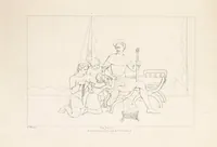 An illustration from The Spirit of the Plays of Shakspeare exhibited in a Series of Outline Plates, illustrative of the story of each play ... With quotations and descriptions. L.P (1833)