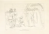 An illustration from The Spirit of the Plays of Shakspeare exhibited in a Series of Outline Plates, illustrative of the story of each play ... With quotations and descriptions. L.P (1833)