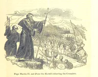 An illustration from The History of England; from the invasion of Julius Caesar to the Revolution in 1688: by D. Hume ... With a continuation, from that period to the death of George the Second, by Tobias Smollett ... and Chronological Records to the coronation of his present Majesty, George the Fourth, by John Burke ... With numerous engravings. (Historical Questions comprising a series of studies upon the most important passages in Dolby's Universal Histories; commencing with Hume and Smollet's History of England. By Robert Horner.) (1825)