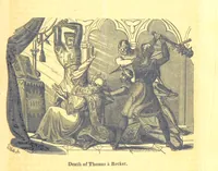 An illustration from The History of England; from the invasion of Julius Caesar to the Revolution in 1688: by D. Hume ... With a continuation, from that period to the death of George the Second, by Tobias Smollett ... and Chronological Records to the coronation of his present Majesty, George the Fourth, by John Burke ... With numerous engravings. (Historical Questions comprising a series of studies upon the most important passages in Dolby's Universal Histories; commencing with Hume and Smollet's History of England. By Robert Horner.) (1825)
